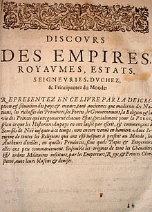 Discours des Empires , Pierre Davity