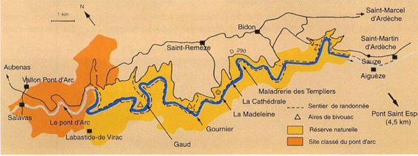 Plan des Gorges de l'Ardèche