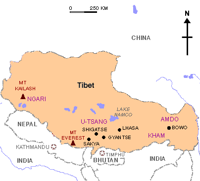 Carte du Tibet