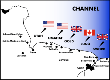 Carte du Débarquement Normandie 